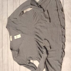 T.la x Anthropologie grey boho top size medium